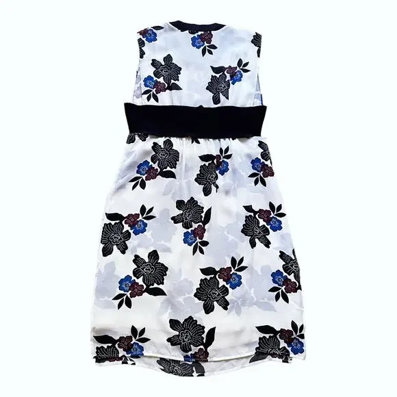 A.L.C. White Silk Harvey African Floral Print Mini Dress Size 2 - Picture 5 of 7